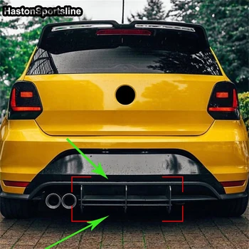 Matt Black ABS Zadný Nárazník Difúzor Pery Spojler Splitter Telo kit Pre Volkswagen VW Polo GLAXAY 2011-2018 Auto Príslušenstvo
