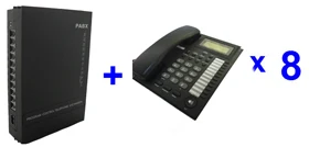 Vintelecom Pôvodné Telefónne ÚSTREDNE Systému MS308( 3 Riadky +8 Ext.) a 8pcs Multifunkčné telefónnej ústredne Office Telefón-Doprava Zadarmo